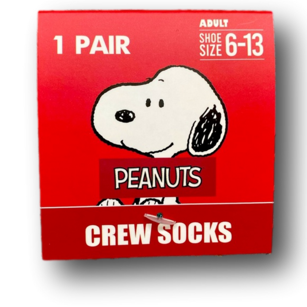 3/$20 Peanuts Snoopy Playing Tennis Funny Novelty Crew Socks - Brand New - Picture 2 of 3